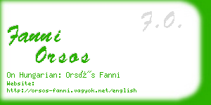 fanni orsos business card